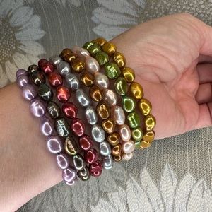 Honora cultured Pearl stretch bracelets.